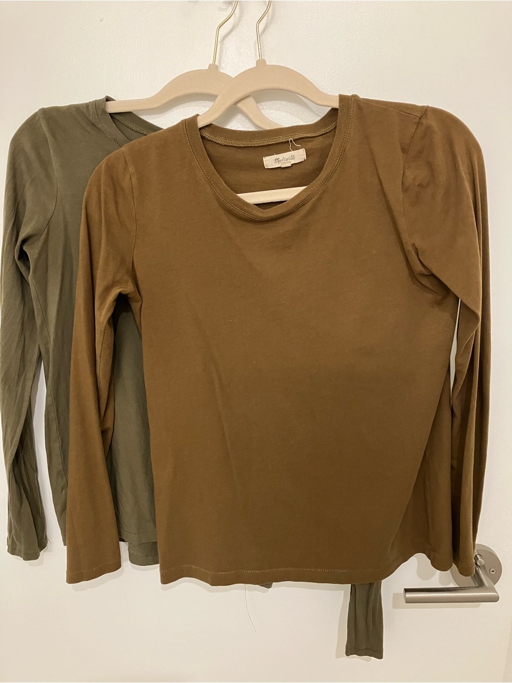 Two Madewell cotton long sleeve tees